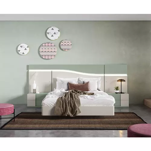 Dormitorio de matrimonio moderna en blanco en Madrid