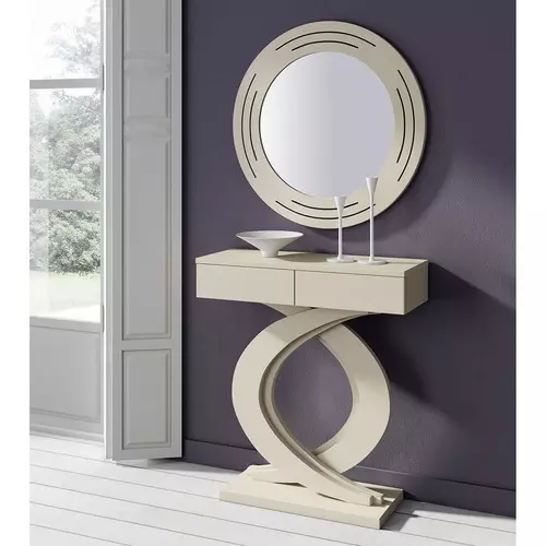 Mueble recibidor de diseño compacto con dos cajones en Madrid