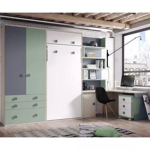 Litera doble plegable con estantería