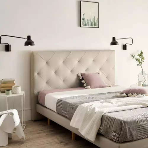 Canapé fijo tapizado con 6 robustas patas