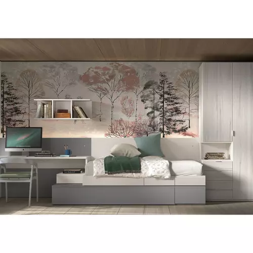 Dormitorio juvenil con gran capacidad de almacenamiento 