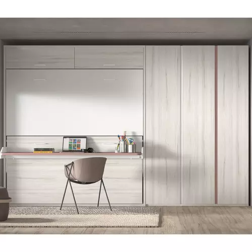 Litera Abatible con Escritorio y Almacenamiento Superior en Madrid