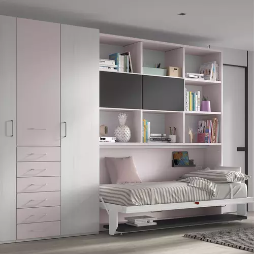 Mueble Integral de Trabajo y Descanso con Escritorio Dinámico