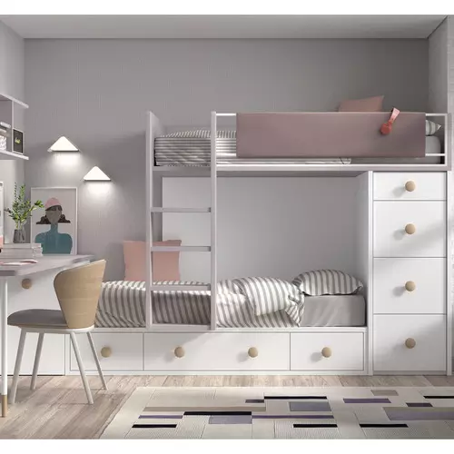 Cama Tren Compacta con Armario Integrado