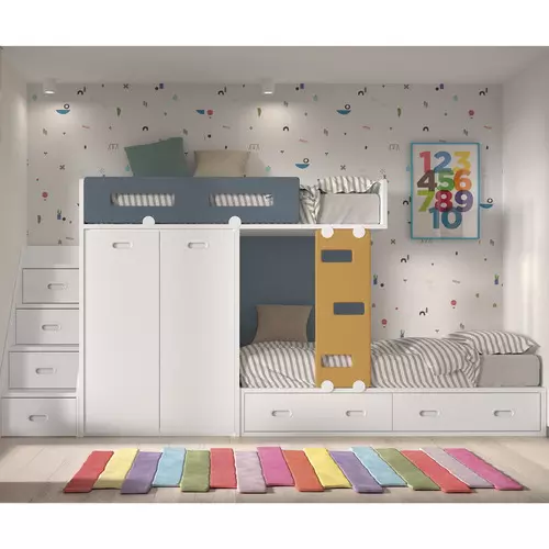 Sistema de Descanso Tren con Almacenaje Vertical y Zona de Estudio