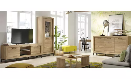 Composición de Comedor con Gran Vitrina y Mueble de Televisión