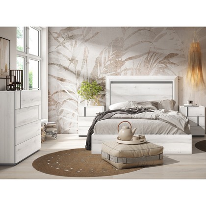 Dormitorio de Matrimonio con Mesillas y Cabecero Recto en Madrid