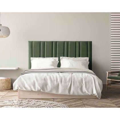 Cabecero de diseño con líneas rectas verticales en verde oliva