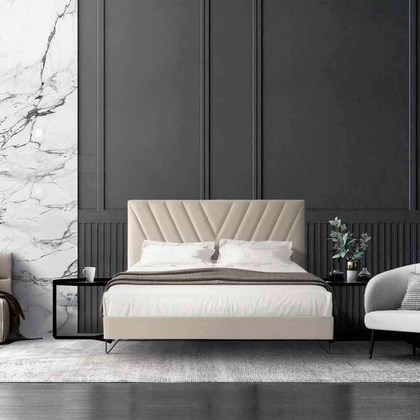 Cabecero tapizado ergonómico con acolchado