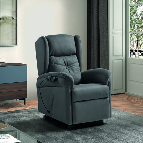 Sillón eléctrico de madera resistente y tela antimanchas en Madrid