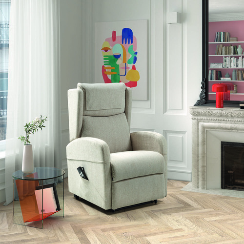 Sillón eléctrico de madera maciza con suspensión de muelles